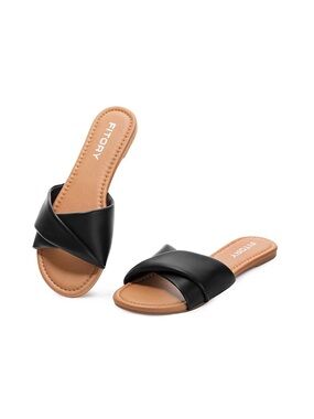 Fitory Tina Women's Simple Flat Slides Sandals